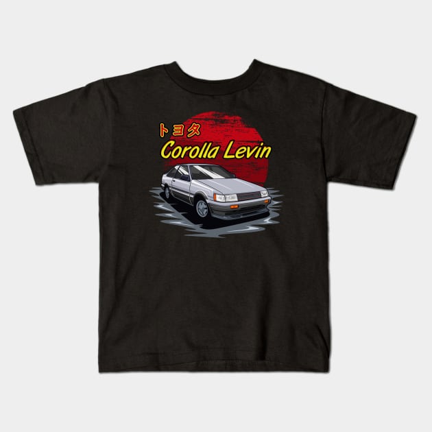 AE86 Corolla Levin Kids T-Shirt by WINdesign